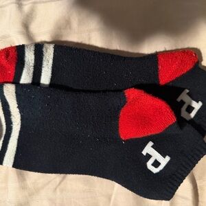 Polo Men's Navy Socks with Red Heel and Toe